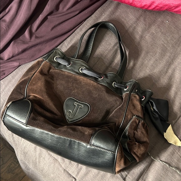 Juicy Couture Black and Brown Shoulder Bag - Picture 2 of 6